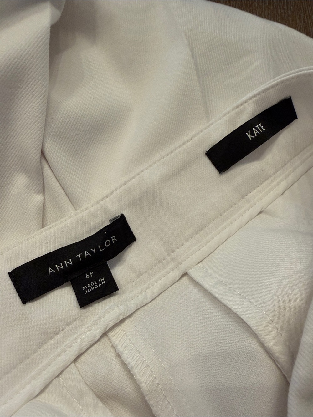 ANN TAYLOR WHITE Petite KATE WIDE LEG CROP PANTS 6P - Picture 7 of 8